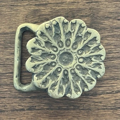 Fivela de cinto rara vintage flor mandala Trinity Buckle Co. década de 1970 psicodélico - Imagem 1 de 4