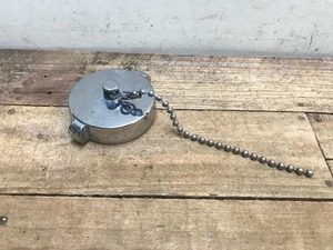 Vintage Fire Truck Cap 2.5" SOUTH PARK CORPORATION NST chrome on brass w/ chain - Picture 1 of 7