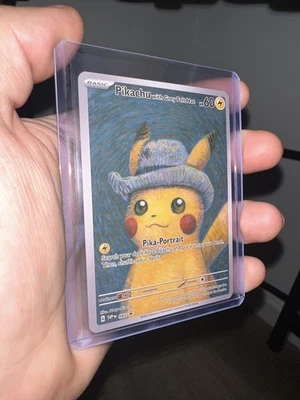 Pokemon Pikachu Grey Felt Hat Van Gogh Beautiful Moon ACG Star Custom Card - NM - Image 1 of 2