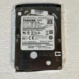 Toshiba Mobile Thin MQ01ACF050 500 GB 2.5 in 7.2K SATA III Hard Drive - Afbeelding 1 van 2