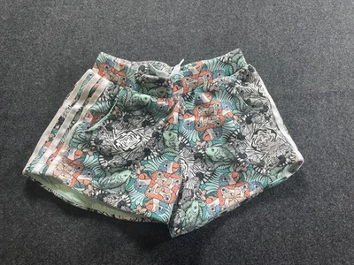 ADIDAS Originals Floral Split Running Shorts Women’s Small Lined 3 stripes -1081 - Image 1 of 4