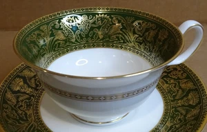 Wedgwood China Florentine W4170 Dark Green Gold 1 Cup Peony Shape - Picture 1 of 6