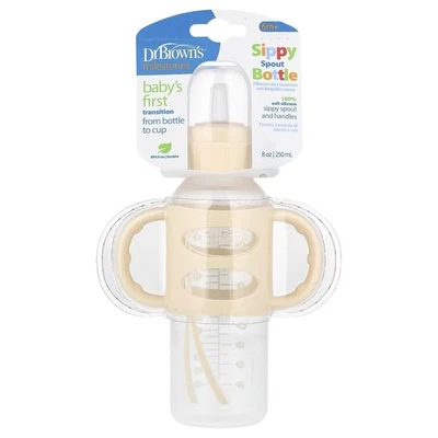 Dr Browns Biberon Beccuccio Sippy 6 Mesi + Biberon Alimentazione Neonato 250ml - Immagine 1 di 2