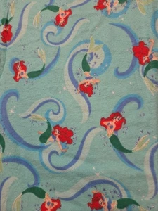 DISNEY MERMAID SEASIDE FUN WAVE 100% COTTON FLANNEL FABRIC 70x41 INCHES - Picture 1 of 6