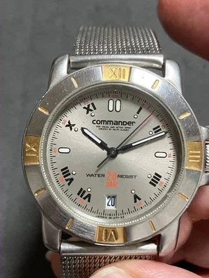 Ricoh Commander Reloj Hombre Cuarzo Reloj Bisel Fijo Auténtico Raro Foto 1 de 4