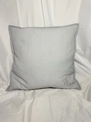Lauren by Ralph Lauren Pillow 22"x 22" Down Filled Gray Cotton Monogrammed LRL - Image 1 of 4