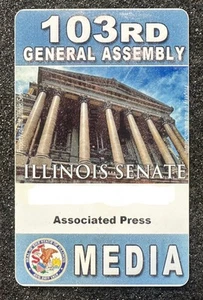 Illinois Senator Media Floor Pass 103ª Asamblea General (2023-2024) 2x3,5 - Imagen 1 de 3