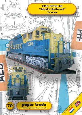 Boxed Model EMD GP38-40 Alaska Railroad 1:45 Paper Trade - Image 1 of 4