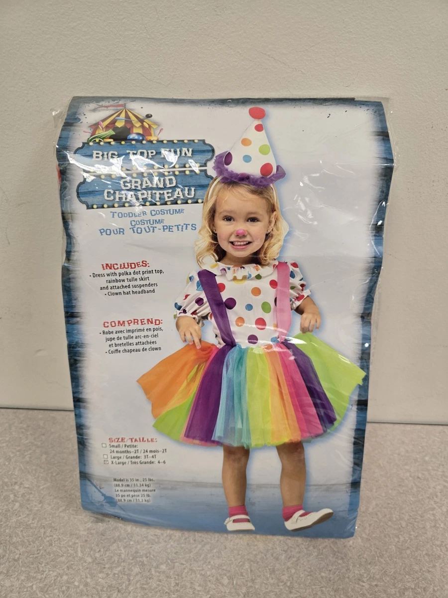 Fun World Big Top Fun Toddler Clown Costume - Multicolor, X-Large (4-6 Years) - View #9