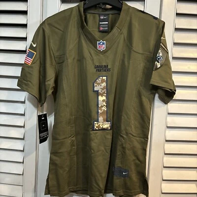 Nueva con etiquetas Camiseta Nike Carolina Panthers XL Salute Service Newton Field para mujer Damas Foto 1 de 3