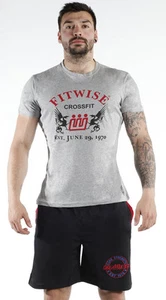 Fitwise Men's Half Sleeve T-Shirts Regular Fit Fashion Wear Cotton Gym Tops Grey - Picture 1 of 3