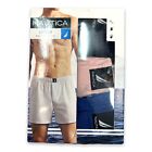 Nautica Men's Woven Cotton  Tag Free True To Size Boxers 3 Pack Size S Blue/Pink