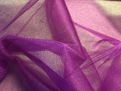 1.5 yd Fuschia Glitter on Stretch Mesh Fabric ~ 68" Wide ~ Nice Shine - Image 1 of 2