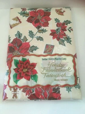 Mantel de Navidad 52x90 Rectangular Vinilo Franela Trasero Vacaciones Temporada Saludos Foto 1 de 4