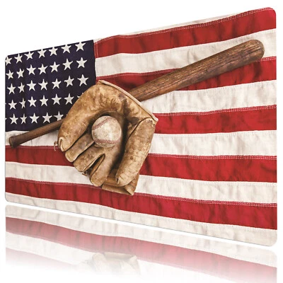 Sport Baseball Mouse Pad American Flag Desk Mat for Keyboard and Mouse Desk Pad - Image 1 of 4