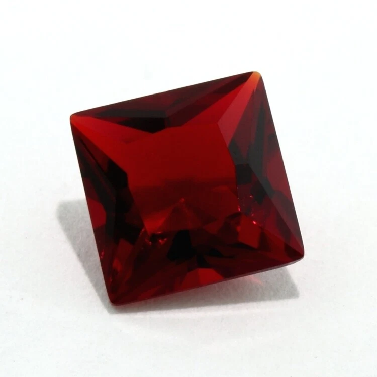 SIMULATED RED RUBY 7 MM SQUARE CUT 7 PIECE SET F-4352 - Image 1 of 1