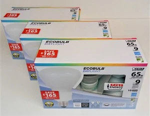Feit ESL15BR30/D/3 CFL Flood Light Bulbs 3-bulbs ECOBULB Daylight 65W 3pks - Picture 1 of 3