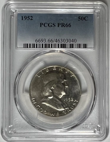1952 Silver Proof Franklin Half Dollar PCGS PR66 #2 Cover