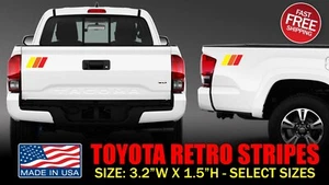 RETRO STRIPES TRI-COLOR DECALS Fits on JEEP TOYOTA 4RUNNER TACOMA FJ CRUISER  - Picture 1 of 3