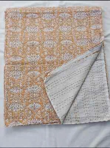 Indian Vintage Cotton Handmade Patchwork Kantha Quilt Bedspread Blanket Throw - Picture 1 of 4