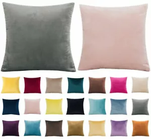 16" 18" 20" 22" 24" Large Velvet Plain Cushion Cover Pillow Case Home Sofa Decor - Picture 1 of 32