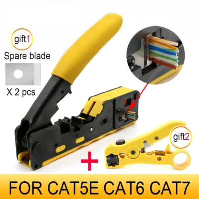 All in one Easy RJ45 Tool Network Crimper Cable Crimping Tools for RJ45 Cat7/6/5 - Image 1 of 4