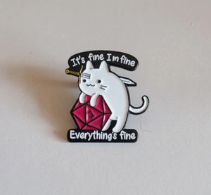 RPG DnD "It's fine, I'm fine..." Crit Fail lustiger Pin ~ Dungeons and Dragons, D&D - Bild 1 von 2