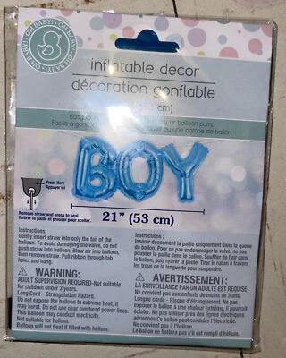 Large Baby Boy 21”, Foil Balloon, Baby Shower, Gender Reveal, Party Decorations - Image 1 of 2