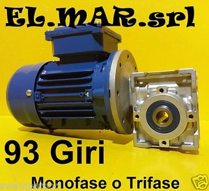 Motoriduttore 93 Giri HP 0,12 Riduttore di giri Motore Monofase Trifase Kw 0,09 - Foto 1 di 5