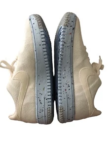 New Nike Air Force 1 Crater Flyknit Sz W7 M5.5 Shoes White Athetic Sneakers - Picture 1 of 14