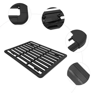 Black Platform Rack Luggage Rack Car Top Flat Roof Luggage Rack Aluminum NEW - Picture 1 of 23