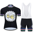 (USA seller) Beer Lover Men's Cycling Short Sleeve Jersey Only
