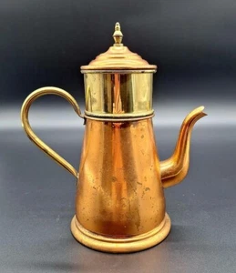 Copper and Brass Coffee Pot, Netherlands, Very Good Vintage Condition, Brews! - Picture 1 of 10