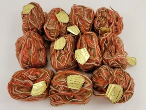 Vintage Tricolor Mohair Acrylic Yarn Italy ~ 11 Skeins Brown White Orange - Picture 1 of 6