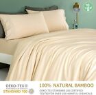 Shilucheng Cool 6PC 100% Bamboo King Size Bed Sheets Set 1800 Thread Count Ivory