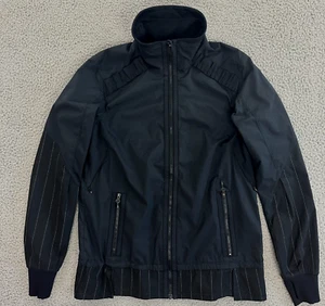Lululemon Jacket Womens 6 Black Mock Neck Ruffled Windbreaker Full Zip - Picture 1 of 20