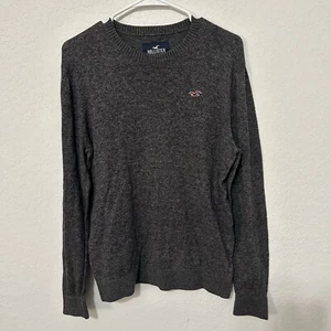 Hollister California Herren Langarm Pullover Sweater meliert grau Gr. Medium - Bild 1 von 6