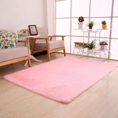 Shaggy Rug Anti-Slip Large Fluffy Rug Super Soft Living Room Bedroom Carpet Mat☆ - Image 1 of 4