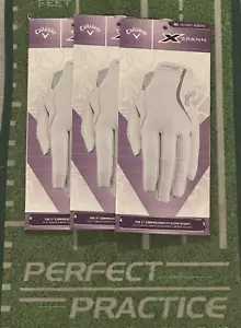 NEW CALLAWAY WOMEN’S X-SPANN GOLF GLOVE 3 RH GLOVES -MEDIUM-LARGE-RIGHT HAND-NIP - Picture 1 of 2