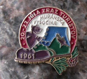1961 Slovakia Muranska Vysocina 1061m Mountain Trail Tourist Souvenier Pin Badge - Picture 1 of 2