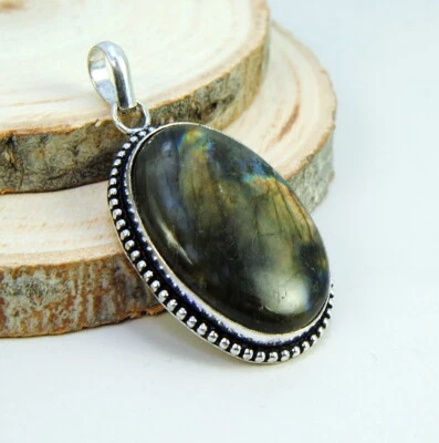 Beachtenswerte Damen-Anhänger Anhänger Edelstein Labradorit Sterling Silber 925 - Bild 1 von 2
