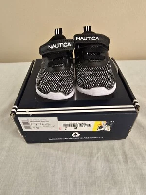 NIB Toddler Boys Nautica Sneakers/Shoes Adjustable Mesh Black Size 2 - Image 1 of 4