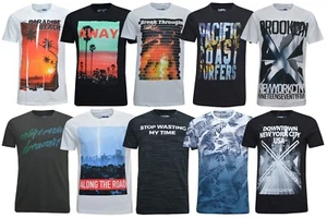 Mens Short Sleeve T-shirts 100% Cotton 19 Designs Printed Crew Neck Top XS-6XL - Picture 1 of 23