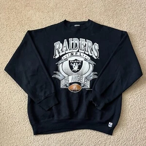 Sudadera Negra Vintage Años 90 Los Angeles Raiders NFL Logo 7 Talla XL - Imagen 1 de 4
