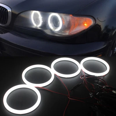 4X106MM Cotton SMD LED Angel Eyes Halo Ring For BMW E46 2D 2 Door Coupe Facelift Foto 1 de 4