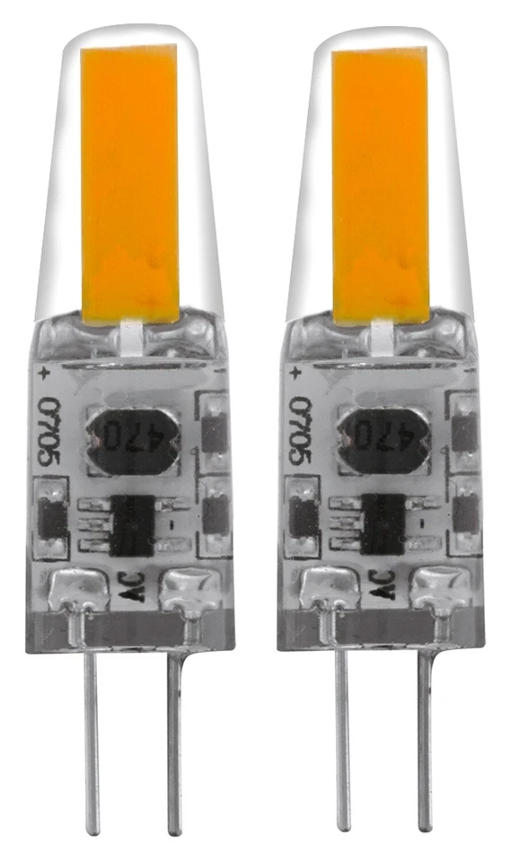 EGLO G4 LED Leuchtmittel 200lm 2er VE 1 8W 360° 2700K warmweiss transparent 10x