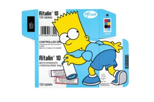 Ben Frost - Bart On Ritalin 5.5" x 8.5" Postcard Show Card - Art Print (2022) - Picture 1 of 2