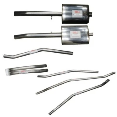SISTEMA DE ESCAPE DOBLE BELL TR6 ACERO INOXIDABLE 1972-76 TH021 Foto 1 de 3