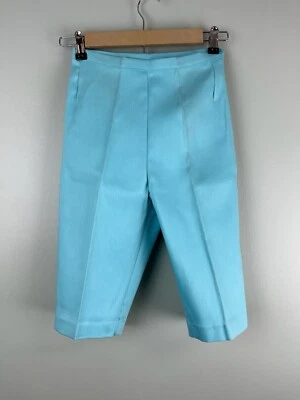 Shorts NOS Vintage Anos 60 Jeanie By Blue Bell Azul Aqua Zíper Lateral Tamanho 7/8 Deadstock - Imagem 1 de 4