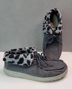 Hey Dude Britt Damenschuhe Größe 10 graublau Gepardenmuster Booties guter Zustand!  - Bild 1 von 18